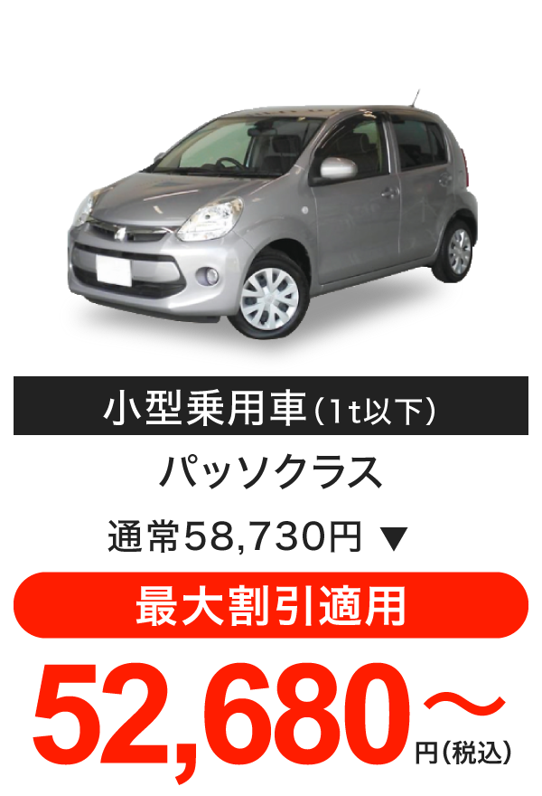 車検料金（小型乗用車）