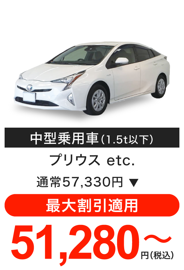 車検料金（中型乗用車）
