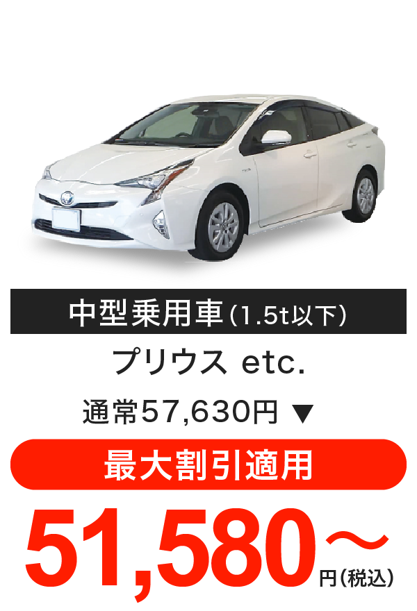 車検料金(中型乗用車)