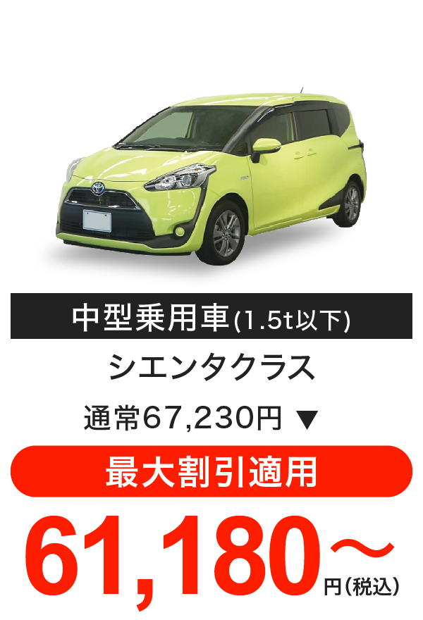 車検料金(中型乗用車)