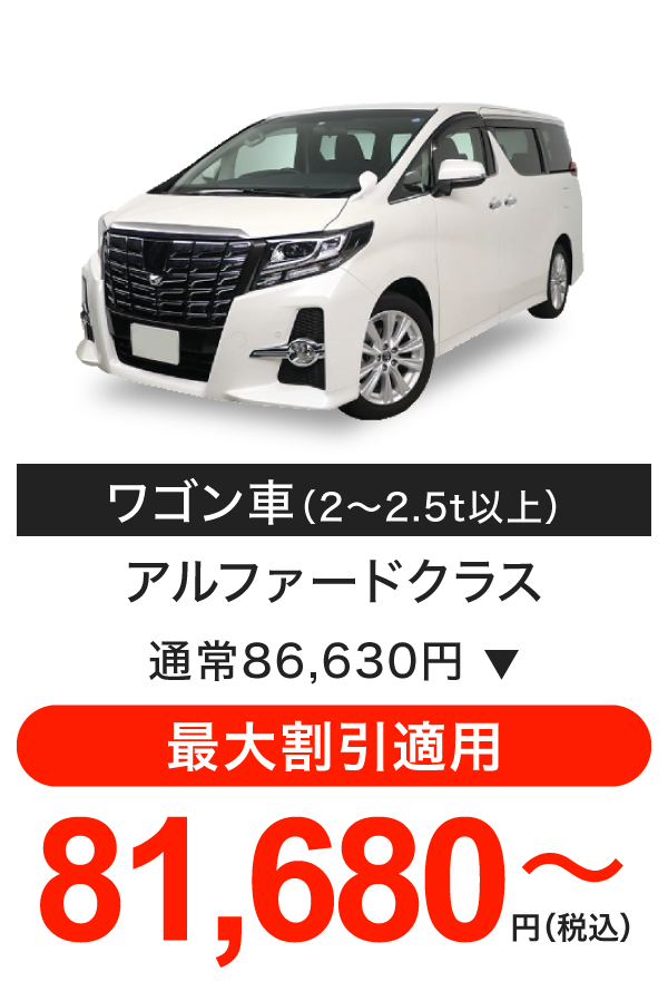 車検料金（ワゴン車）