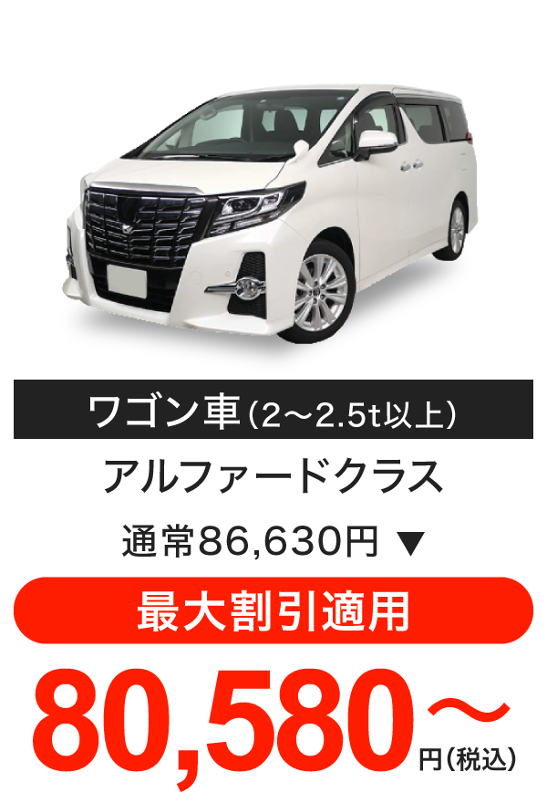 車検料金（ワゴン車）