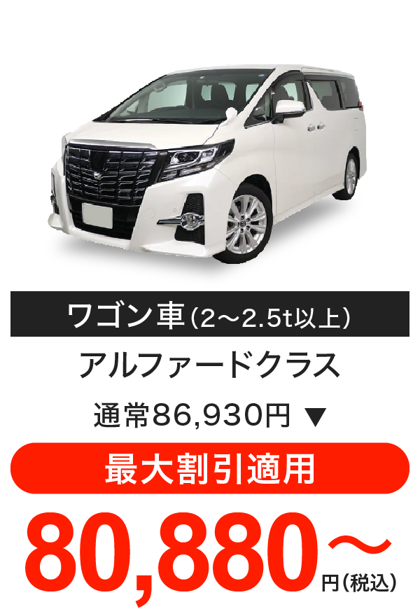 車検料金(ワゴン車)