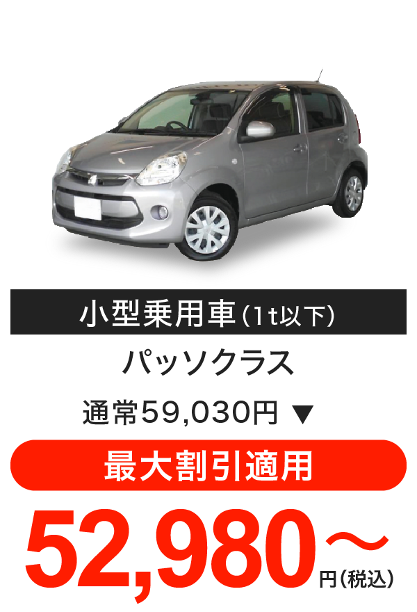 車検料金(小型乗用車)